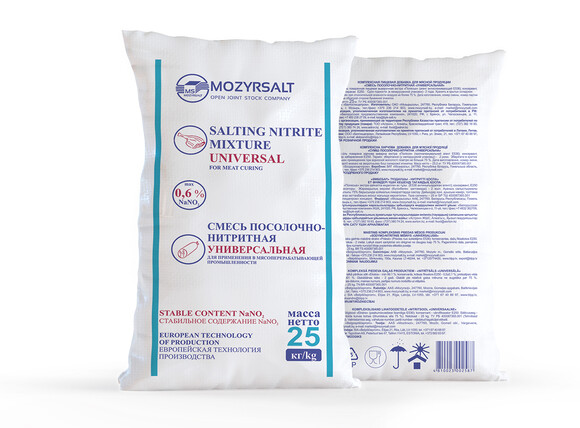 Universal salting nintrite mixture. 25 kg polypropylene bags