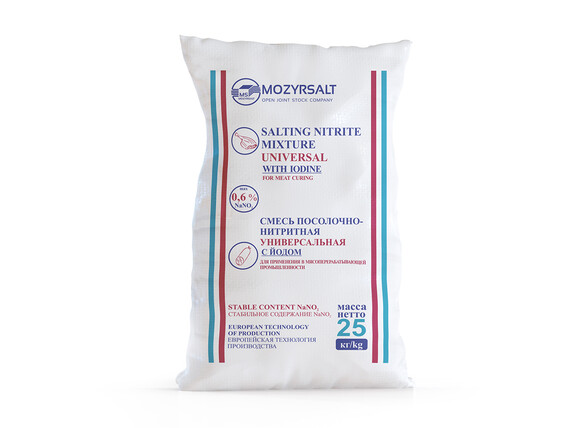 Universal salting nintrite mixture with iodine. 25 kg polypropylene bags