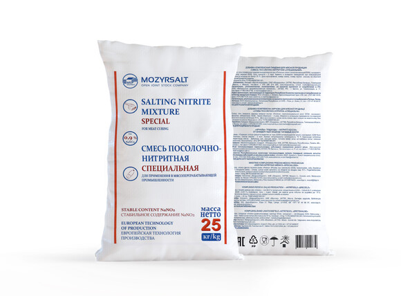 Special salting nintrite mixture. 25 kg polypropylene bags