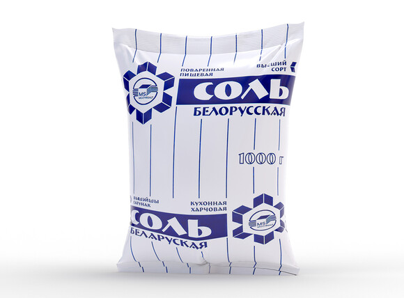 Соль пищевая «Белорусская». Полиэтилен / полипропиленовый пакет по 1 кг
